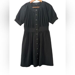 Banana Republic Dress Womens size 4 Button down faux belt black classic‎ dress